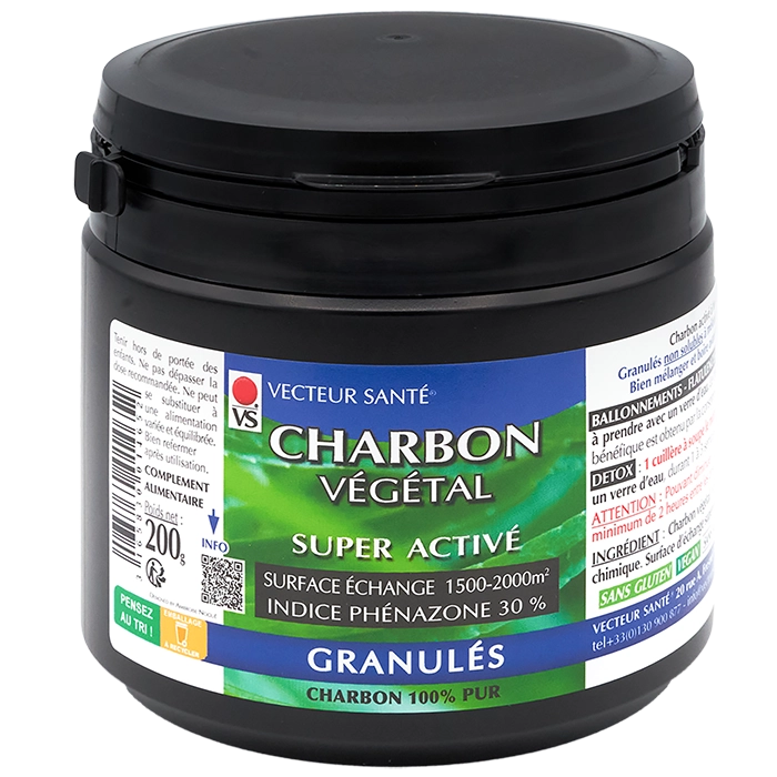 Photo Charbon Végétal Granulés Vecteur Santé®
