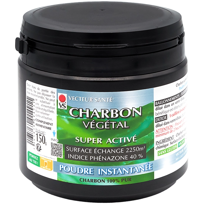 Photo Charbon Végétal poudre instantanée Vecteur Santé®