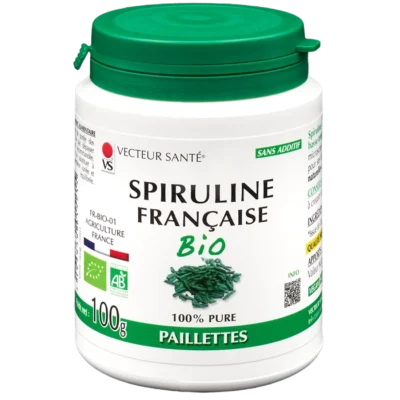 Photo Spiruline Française Bio Paillettes de Vecteur Santé