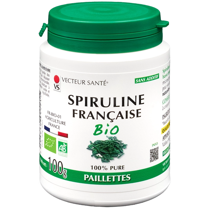 Photo Spiruline Française Bio Paillettes de Vecteur Santé